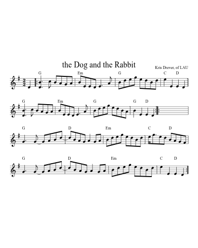 the Dog and the Rabbit sheet music preview