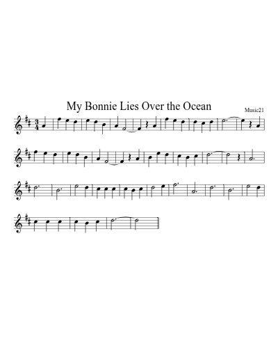 My Bonnie Lies Over the Ocean preview