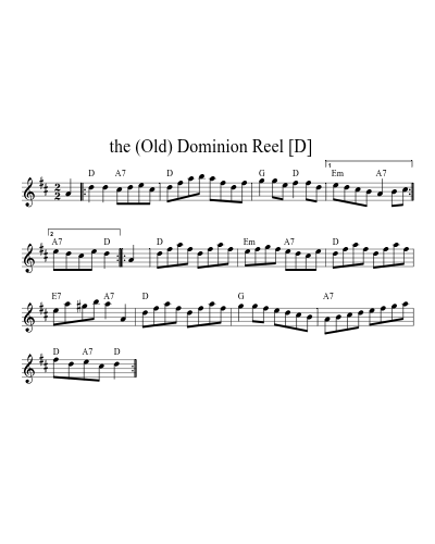 the (Old) Dominion Reel    [D] (Version 2)