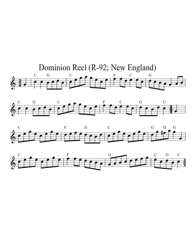Dominion Reel (R-92; New England) (Version 2)