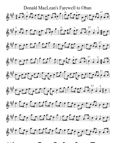 Donald MacLean's Farewell To Oban (Version 3) preview