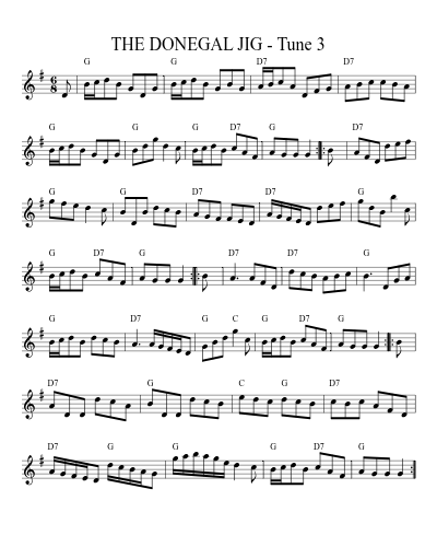 THE DONEGAL JIG - Tune 3 sheet music preview