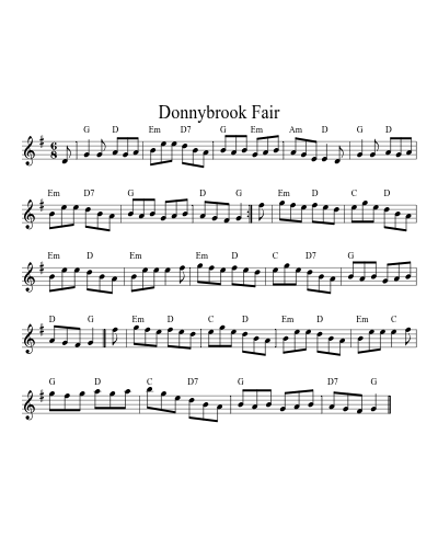 Donnybrook Fair (Version 3) sheet music preview
