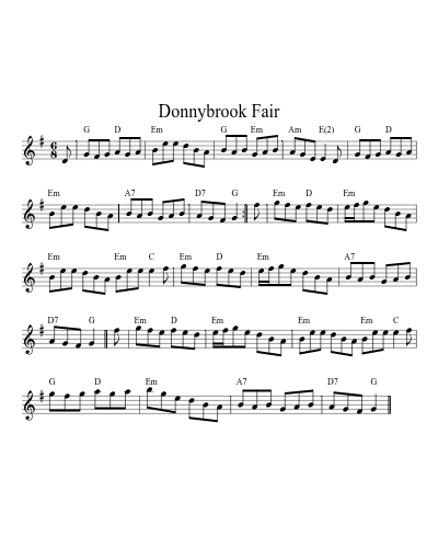 Donnybrook Fair (Version 5) sheet music preview
