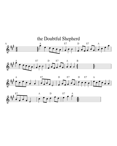 the Doubtful Shepherd (Version 4) sheet music preview