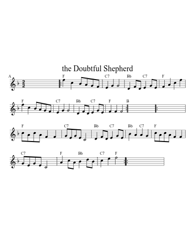 the Doubtful Shepherd (Version 8) sheet music preview