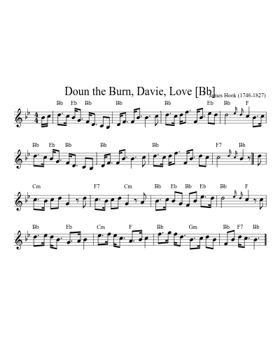 Doun the Burn, Davie, Love [Bb]