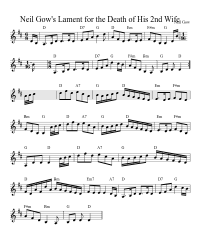 Neil Gow's Lament for the Death of His 2nd Wife