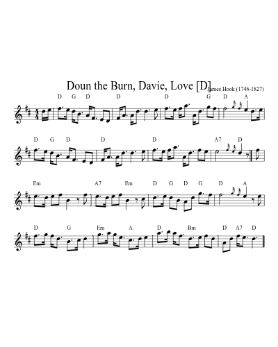 Doun the Burn, Davie, Love [D] (Version 3)