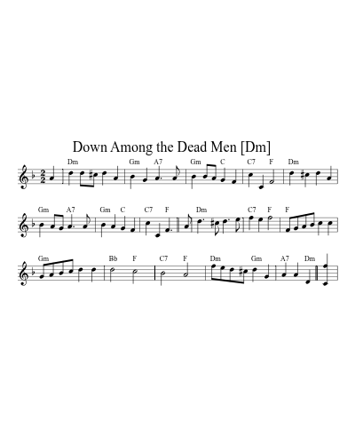 Down Among the Dead Men    [Am] (Version 4)