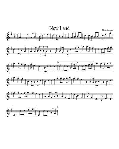 New Land sheet music preview
