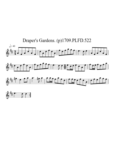 Draper's Gardens. (p)1709.PLFD.522 sheet music preview