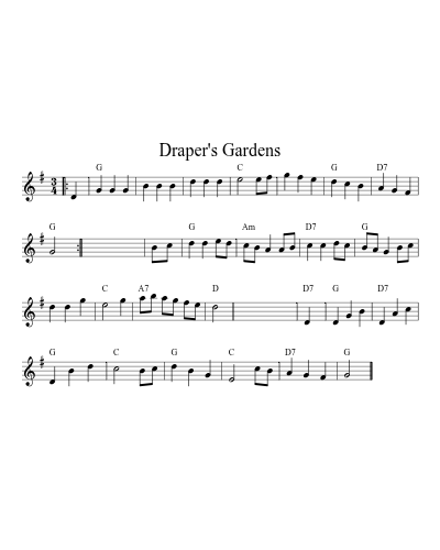 Draper's Gardens (Version 2) sheet music preview