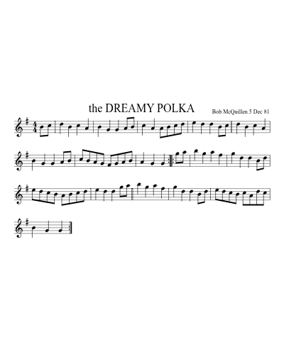 the DREAMY POLKA (Dreamy Polka) sheet music preview