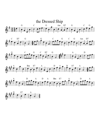 the Dressed Ship sheet music preview