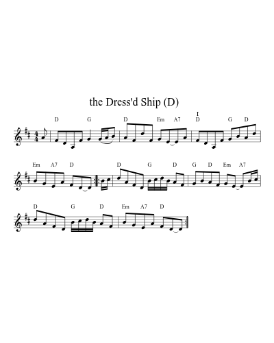 the Dress'd Ship   (D) (Version 2) sheet music preview