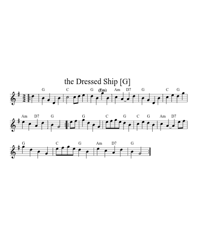 the Dressed Ship  [G] (Version 2) sheet music preview