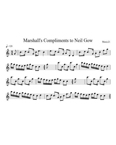 Marshall's Compliments to Neil Gow (New Strathspey Reel)