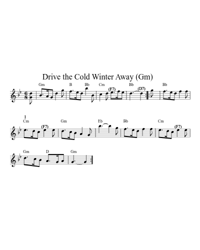 Drive the Cold Winter Away   (Gm)