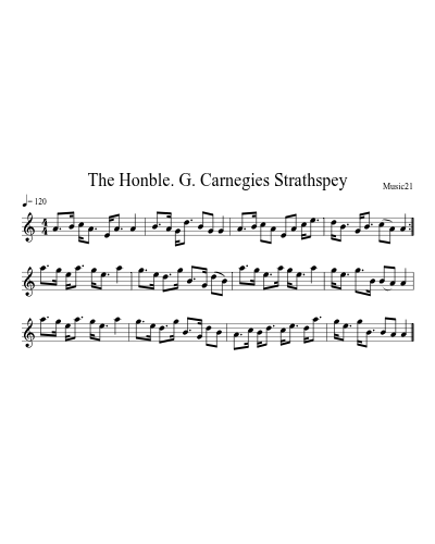 The Honble. G. Carnegies Strathspey sheet music preview