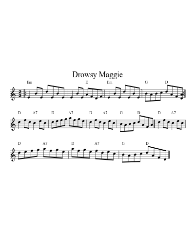 Drowsy Maggie (Version 21) sheet music preview