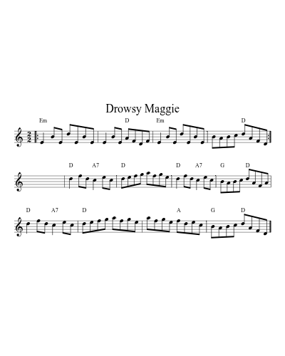 Drowsy Maggie (Version 23) sheet music preview