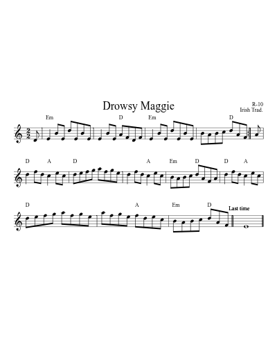 Drowsy Maggie (Version 28) sheet music preview