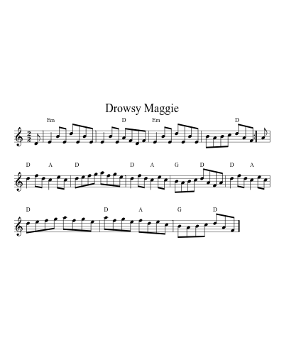Drowsy Maggie (Version 29) sheet music preview