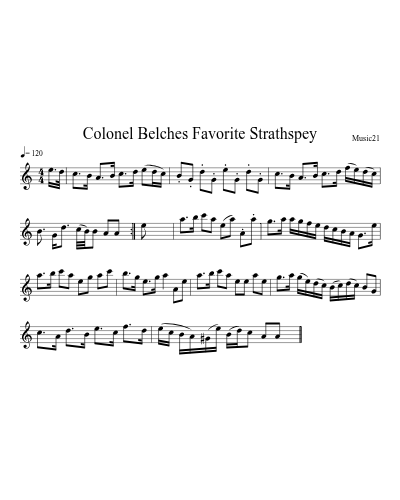 Colonel Belches Favorite Strathspey