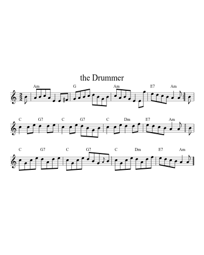 the Drummer sheet music preview
