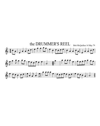 the DRUMMER'S REEL (Drummers Reel)