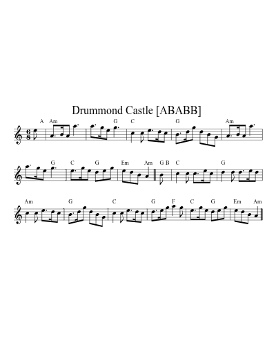 Drummond Castle  [ABABB] sheet music preview
