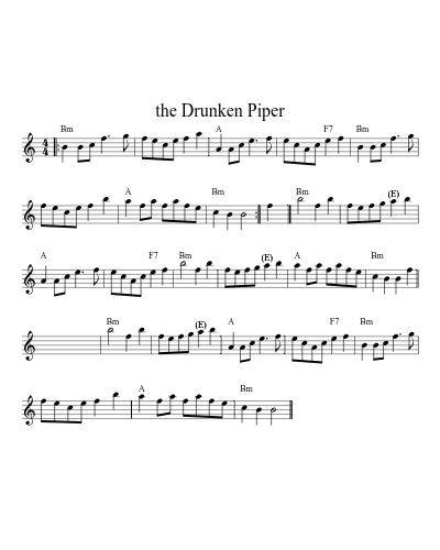 The drunken piper (Version 12) sheet music preview