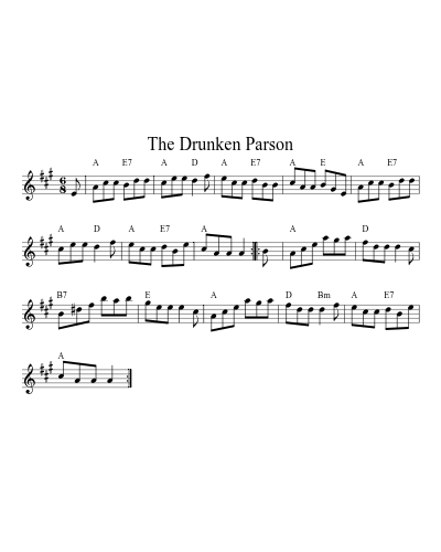 The Drunken Parson (Version 3) sheet music preview