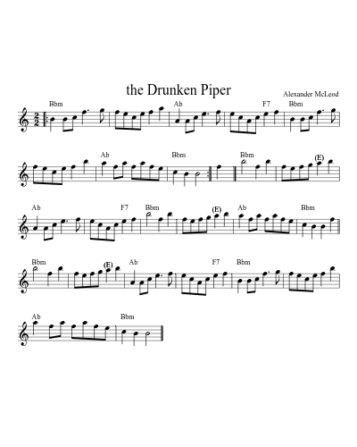 The drunken piper (Version 23) sheet music preview
