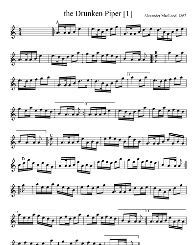 the Drunken Piper [1] sheet music preview