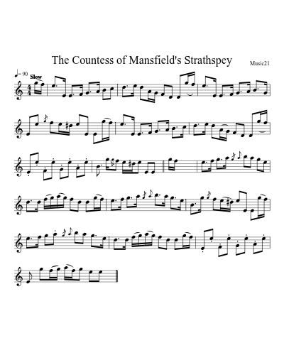 The Countess of Mansfield's Strathspey sheet music preview