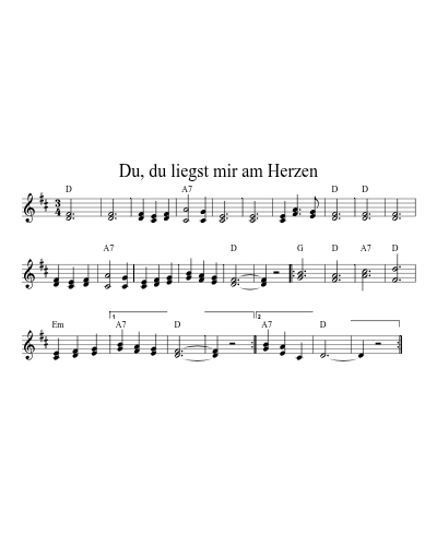 Du, du liegst mir am Herzen (Version 2)