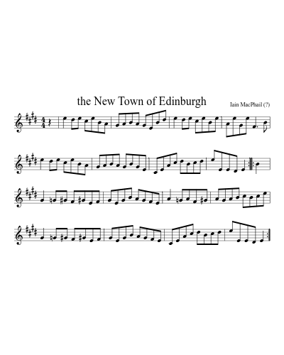 The New Town of Edinburgh sheet music preview
