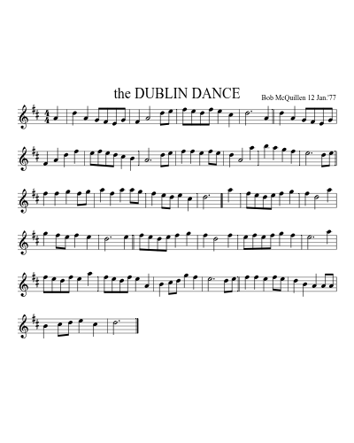 the DUBLIN DANCE (Dublin Dance) sheet music preview