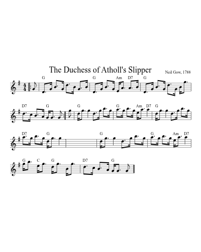 The Duchess of Atholl's Slipper sheet music preview