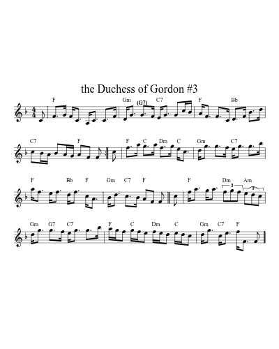 the Duchess of Gordon #3 sheet music preview