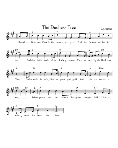 The Duchess Tree (Version 4) sheet music preview
