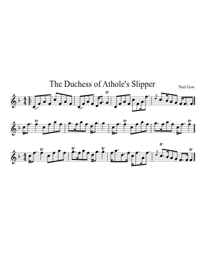 The Duchess of Athole's Slipper (Version 2) sheet music preview