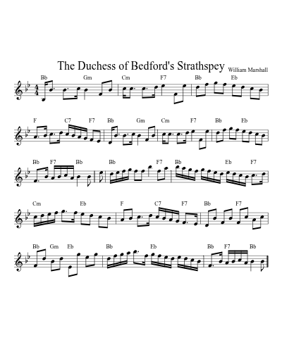 The Duchess of Bedford's Strathspey (Version 2) sheet music preview