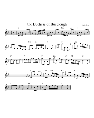 the Duchess of Buccleugh (Version 2) sheet music preview
