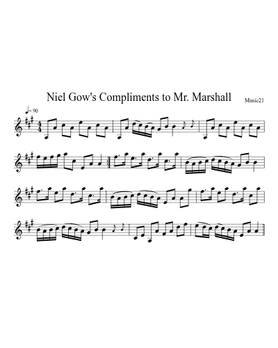 Niel Gow's Compliments to Mr. Marshall