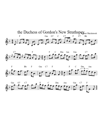 the Duchess of Gordon's New Strathspey (Version 4) sheet music preview