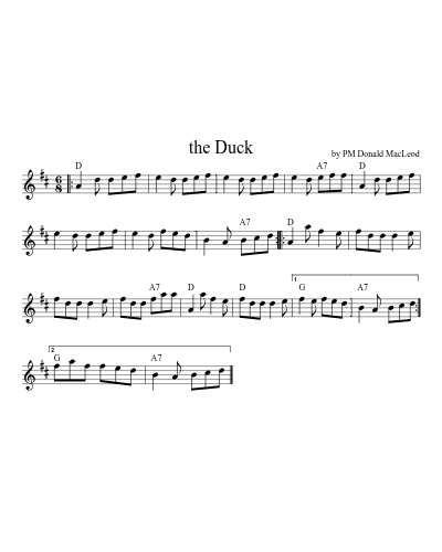 The Duck (Version 2) sheet music preview