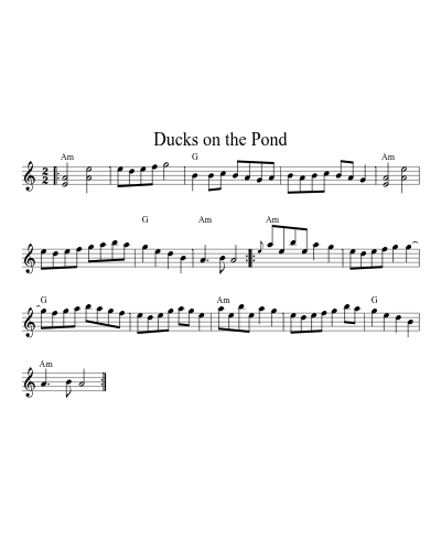 Ducks on the Pond sheet music preview